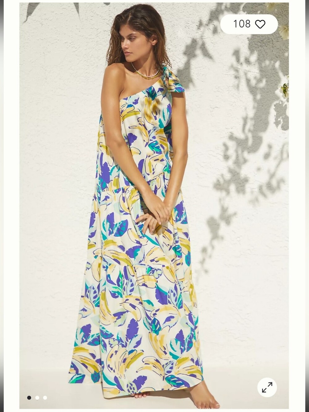 New Anthropologie One Shoulder Bow Maxi XS